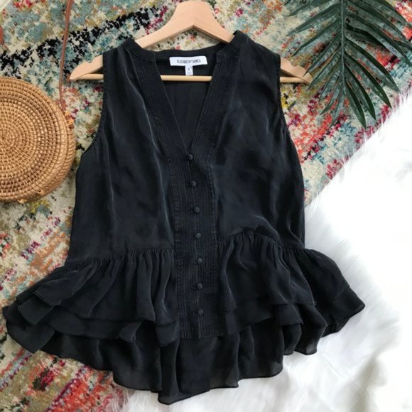 Elizabeth and James Zoe Silk Peplum Top small - Picture 8 of 8